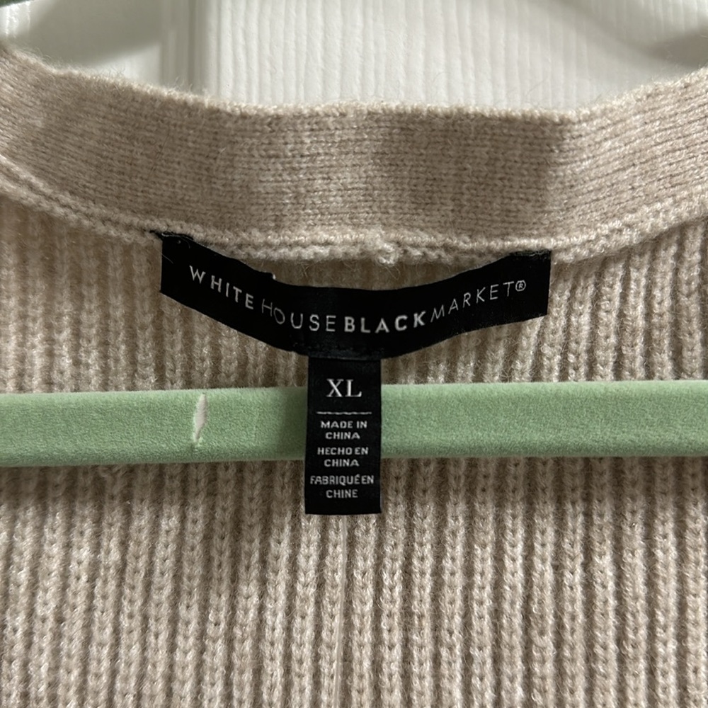 NWT White House Black Market Light Palomino Cropped Cardigan Size XL - Picture 4 of 9